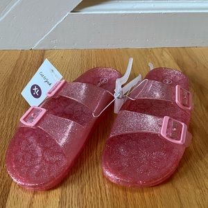 Pink glitter sandals